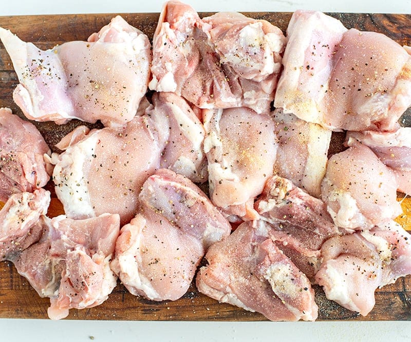 Season chicken thighs - step 1