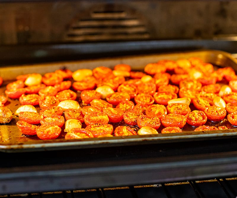 Slow roasting tomatoes in the oven