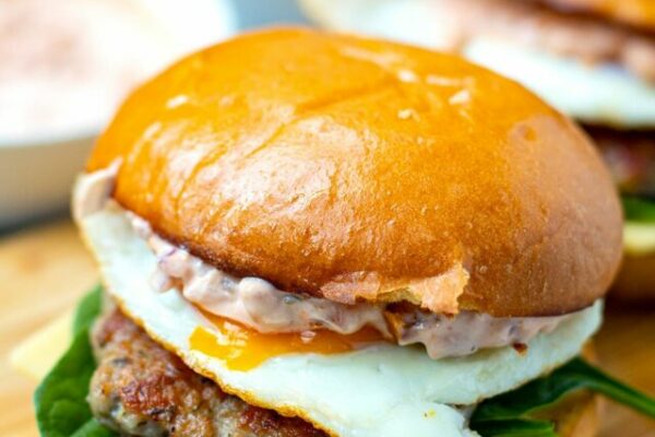 Breakfast Burger With Sausage & Egg