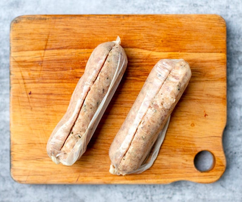 Making breakfast sausage patties from sausage links