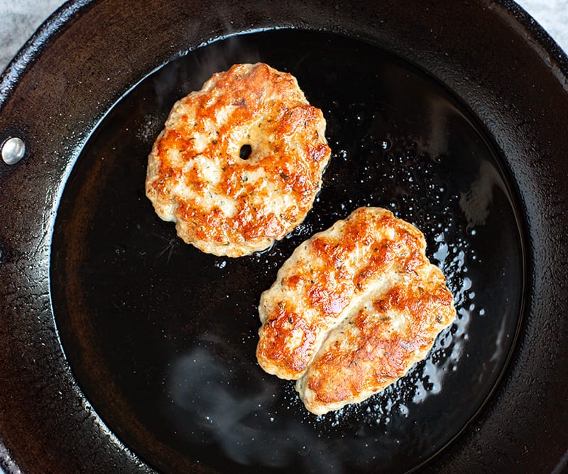 Pan frying breakfast sausage patties