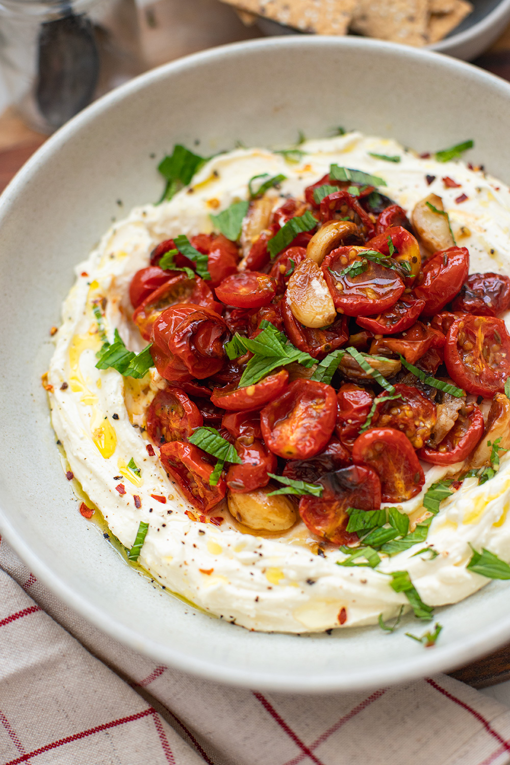 Whipped Feta With Tomatoes & Garlic