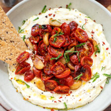 Whipped Feta Dip Recipe With Roasted Tomatoes & Garlic