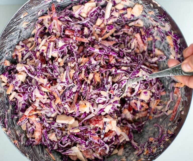 Red Cabbage Coleslaw With Apple & Parmesan