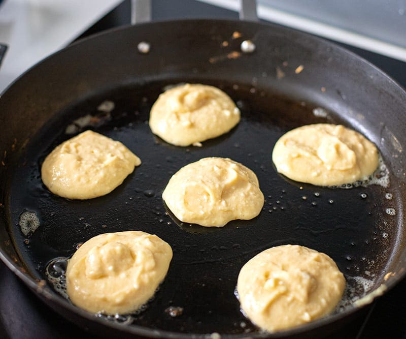 Cooking pancake batter