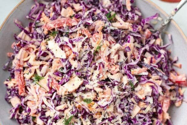Red Cabbage Coleslaw With Apple & Parmesan