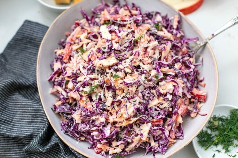 Red Cabbage Coleslaw With Apple & Parmesan
