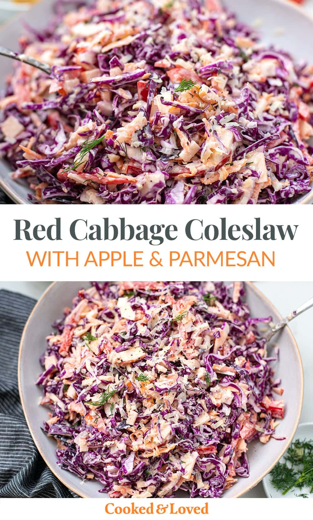 Red Cabbage Coleslaw With Apple & Parmesan