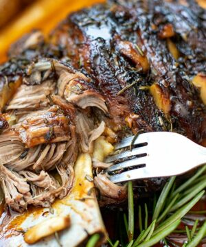 Slow Cooked Lamb Shoulder With Rosemary Garlic Honey