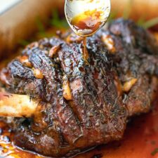 Slow Cooked Lamb Shoulder With Rosemary Garlic Honey