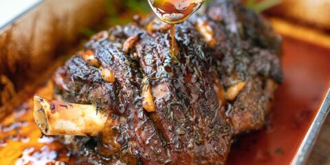 Slow Cooked Lamb Shoulder With Rosemary Garlic Honey