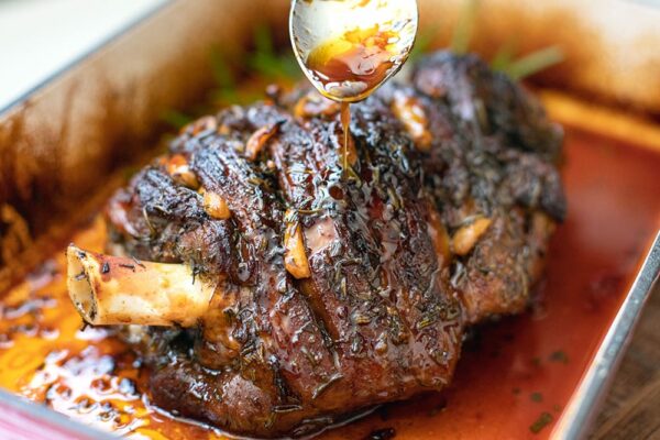 Slow Cooked Lamb Shoulder With Rosemary Garlic Honey