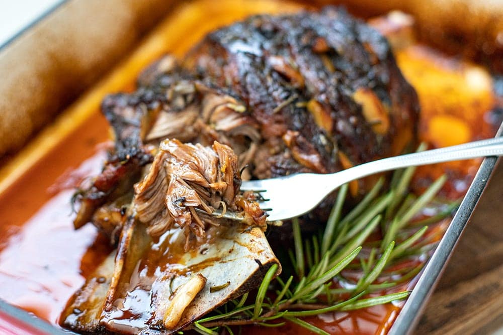 Slow cooked lamb shoulder roast