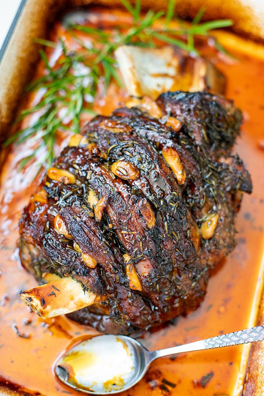 Lamb Shoulder Roast With Rosemary Garlic & Honey