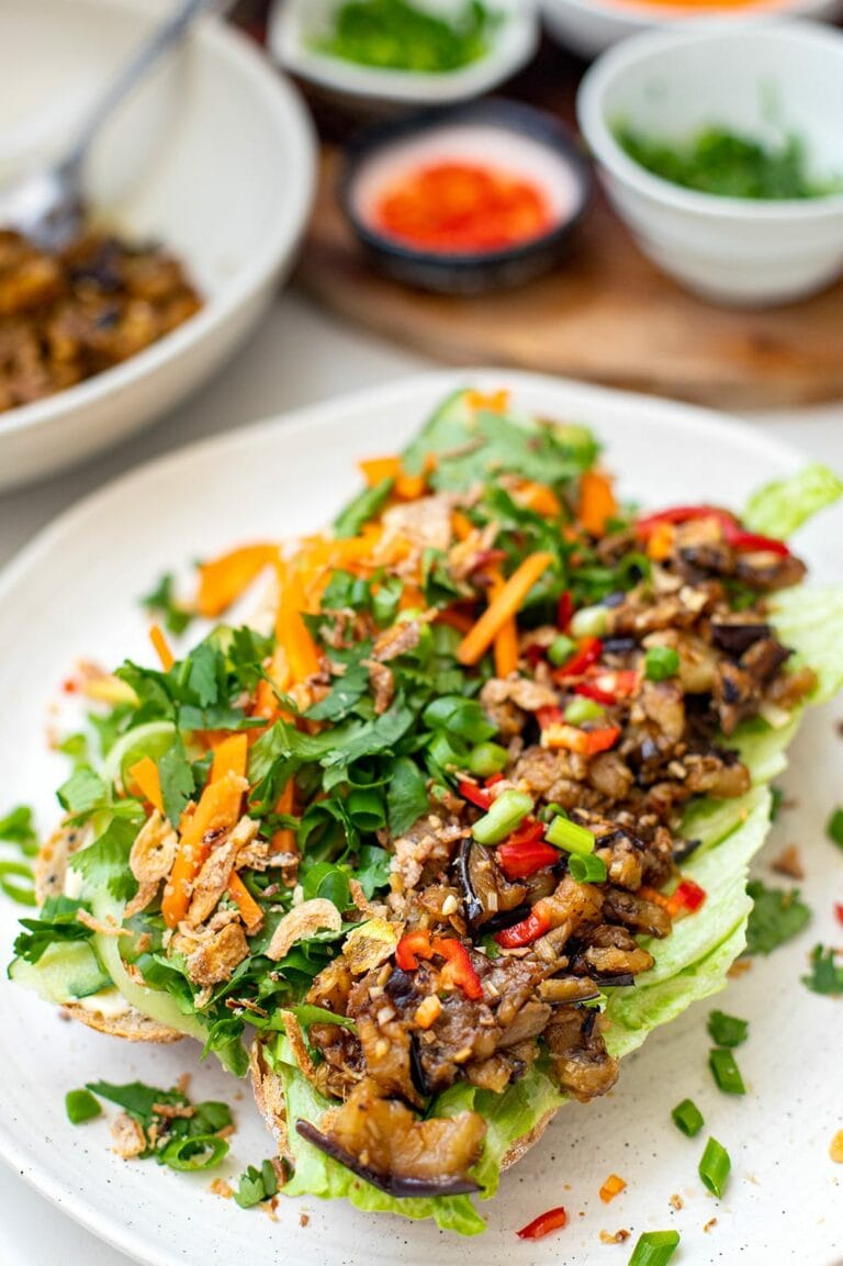 Vegetarian Banh Mi With Lemongrass Eggplant