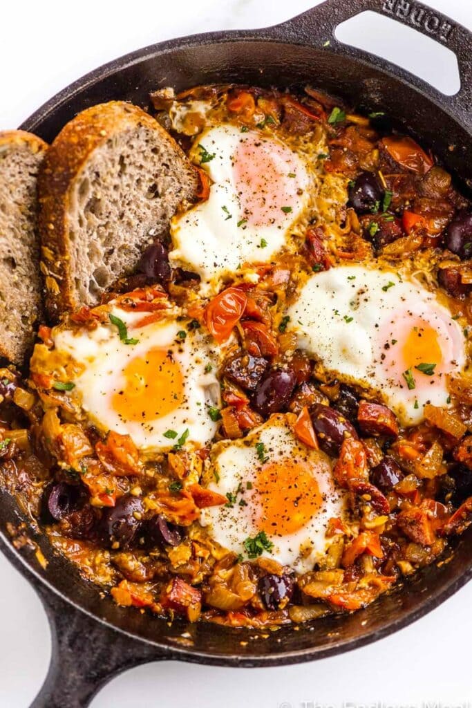 Chorizo Egg Shakshuka (Baked Eggs)