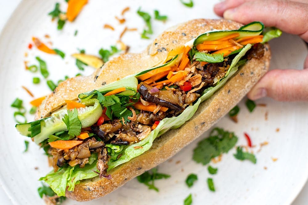 Eggplant Banh Mi Sandwich