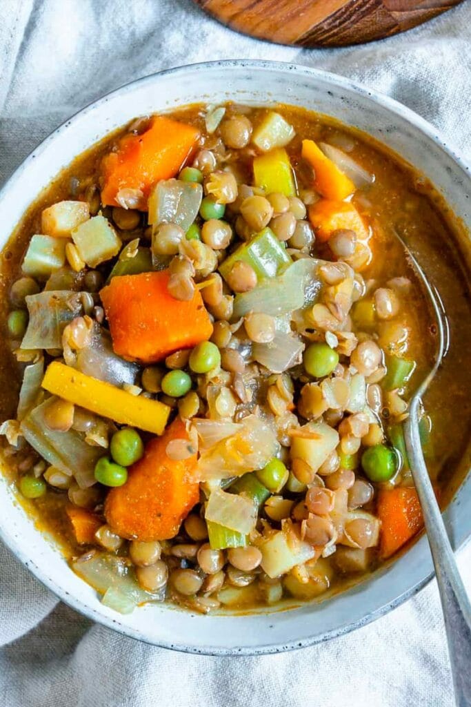 Root vegetable lentil stew