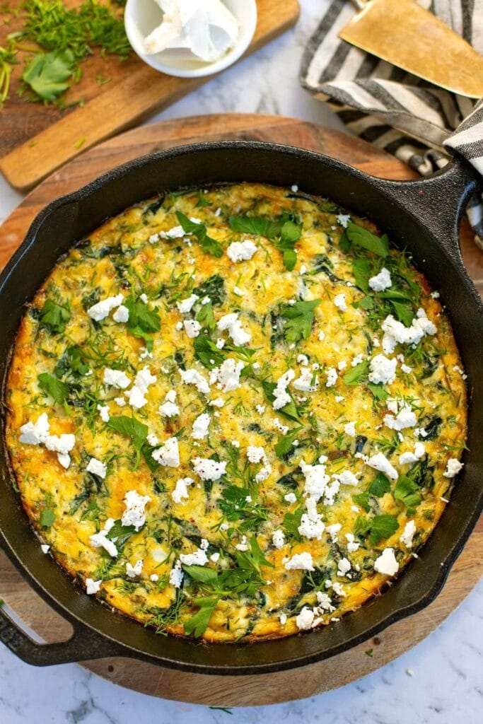 Spinach Feta Frittata (Spanakopita-Inspired)