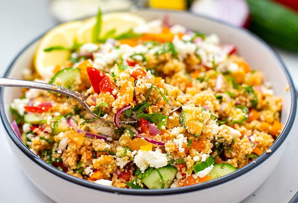 Mediterranean Couscous Salad With Feta