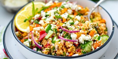 Mediterranean Couscous Salad With Feta