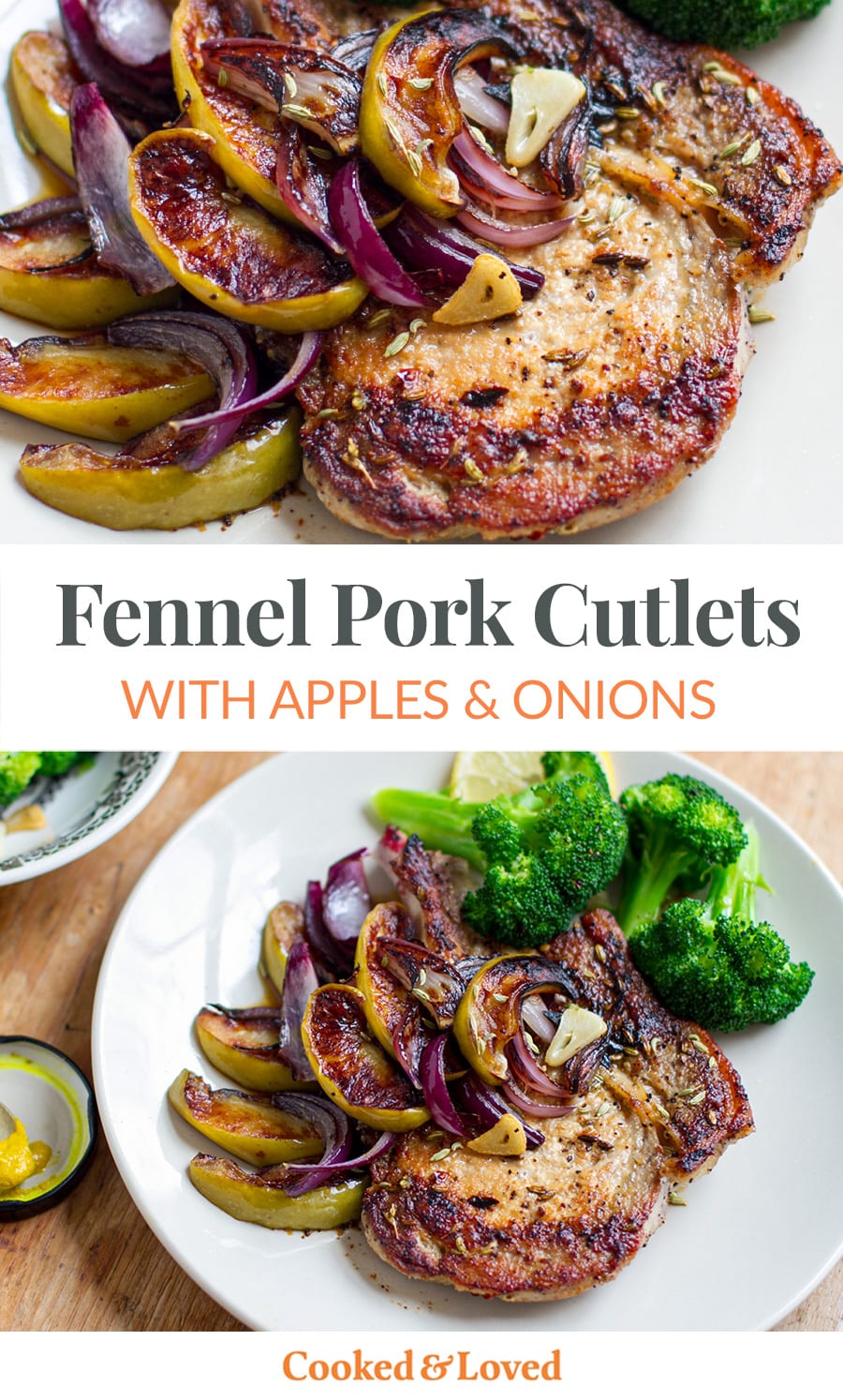Pork Cutlets Recipe With Fennel, Roasted Apples & Onions