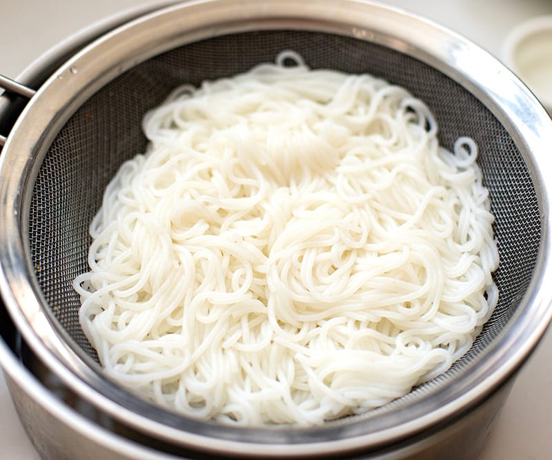 Cook Rice noodles for the salad