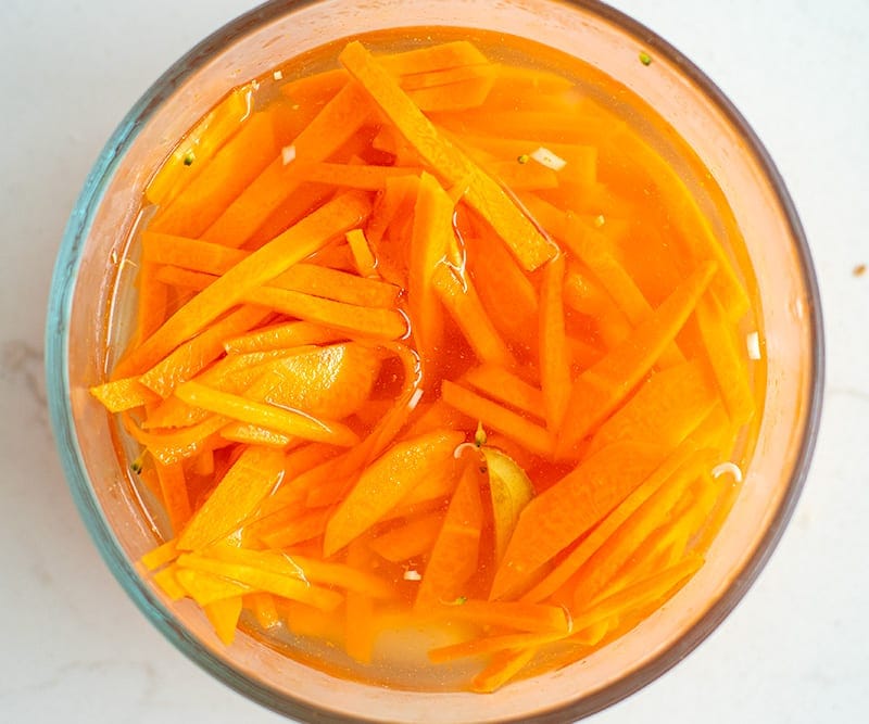 Pickled carrot for banh mi