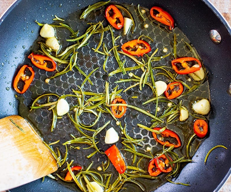 sauteed rosemary chili and garlic