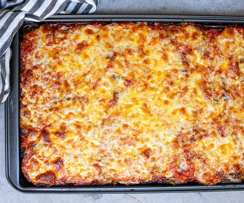 Bake the eggplant parmigiana