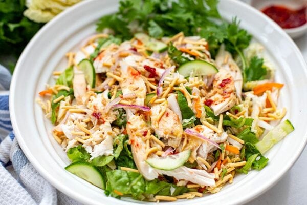 Asian Chicken Salad With Ginger Garlic Dressing