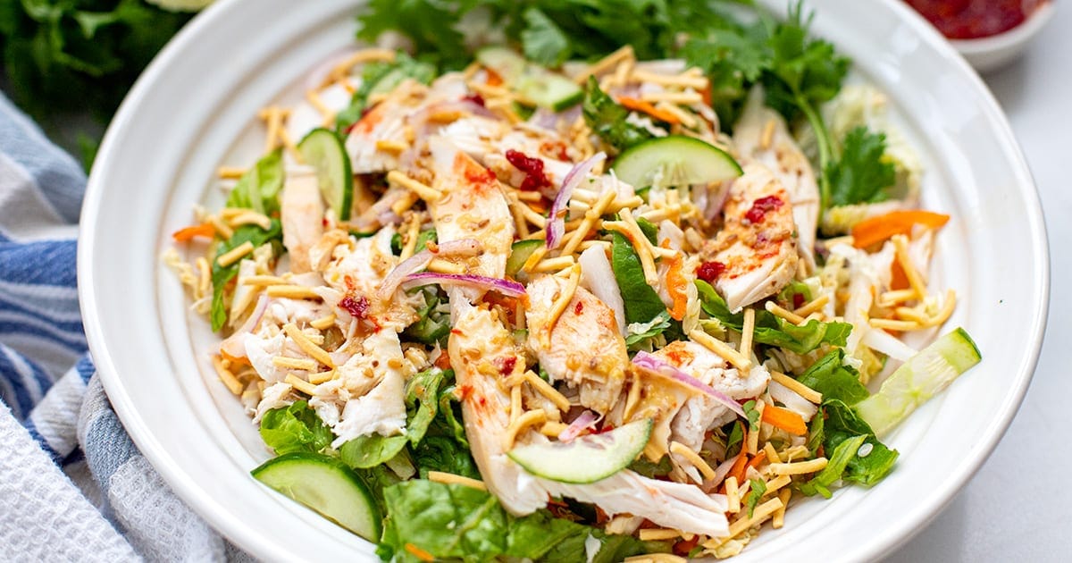Asian Chicken Salad With Ginger Garlic Dressing