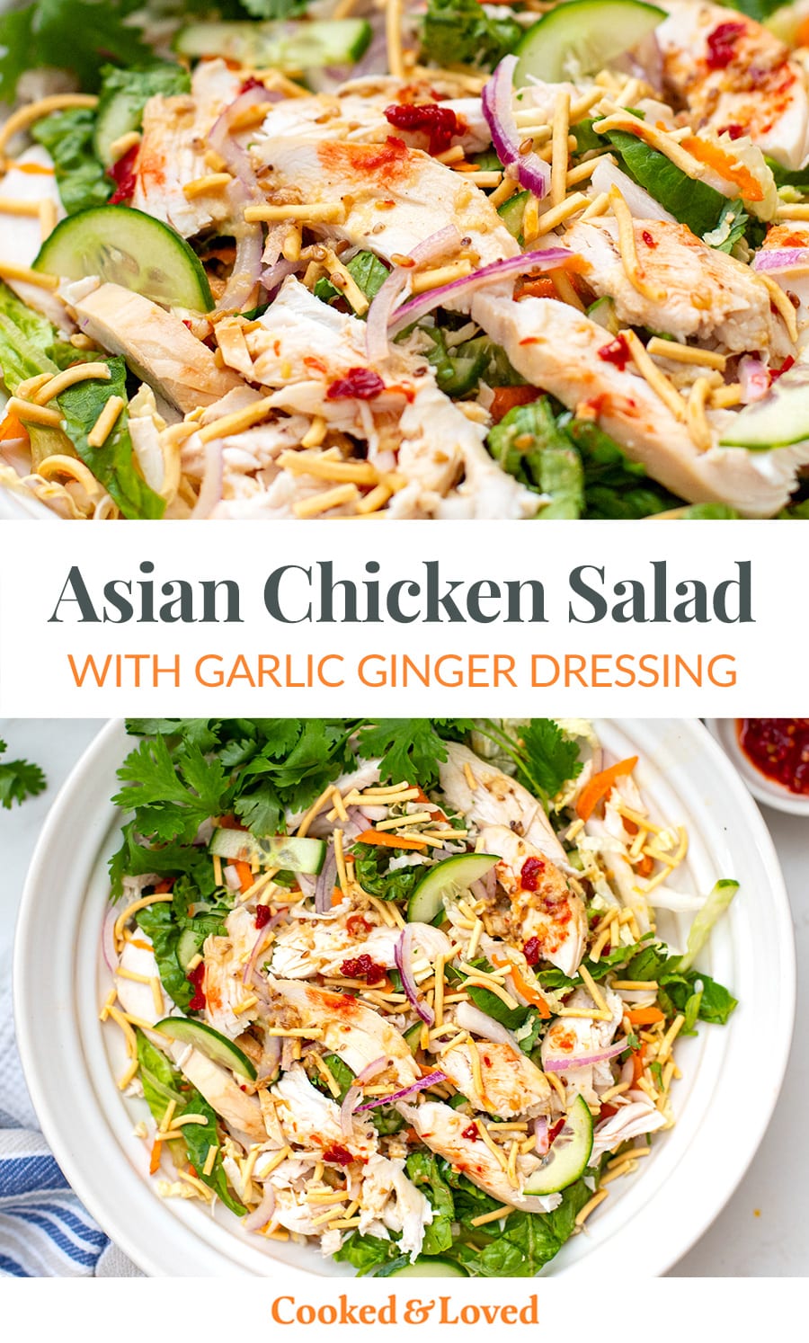 Asian Chicken Salad With Ginger Garlic Dressing