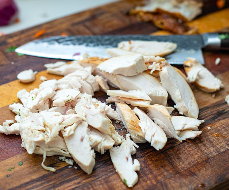 sliced cooked chicken