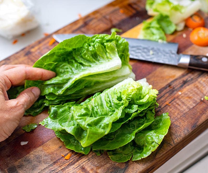 Baby gem lettuce salad