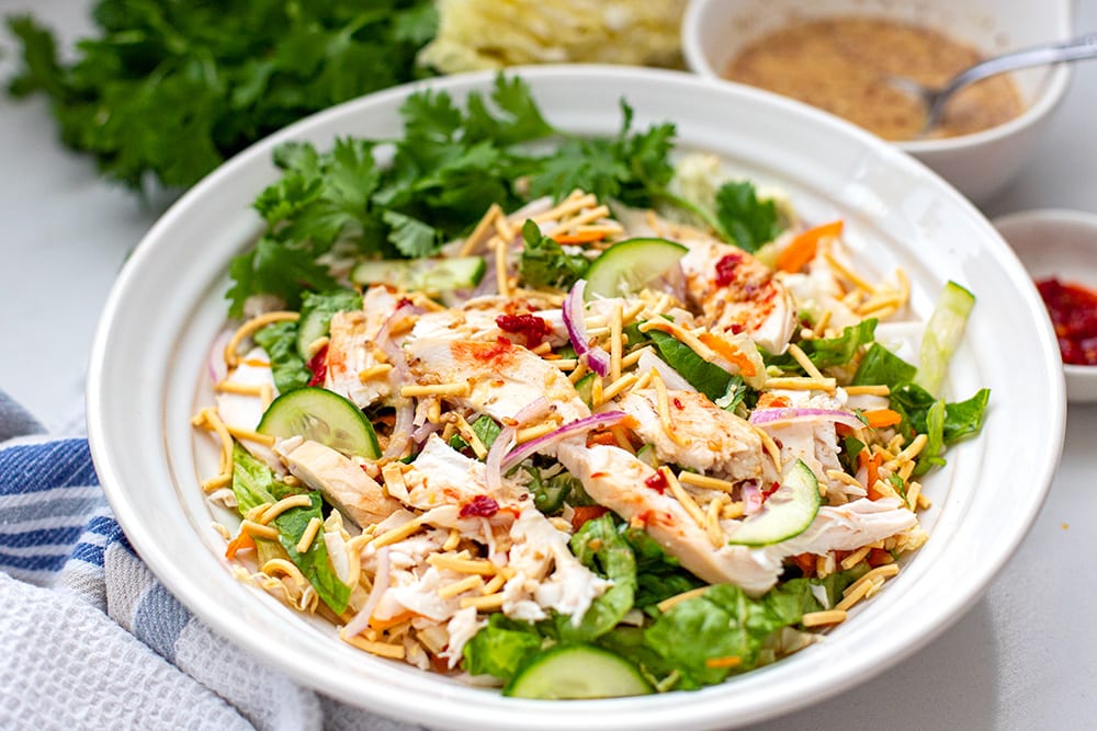 asian chicken salad with wombok
