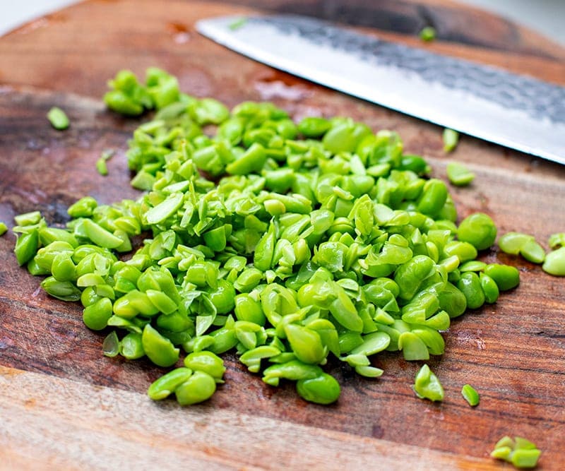 Edamame beans chopped