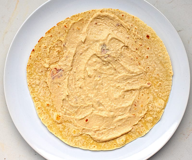 Hummus on a wrap