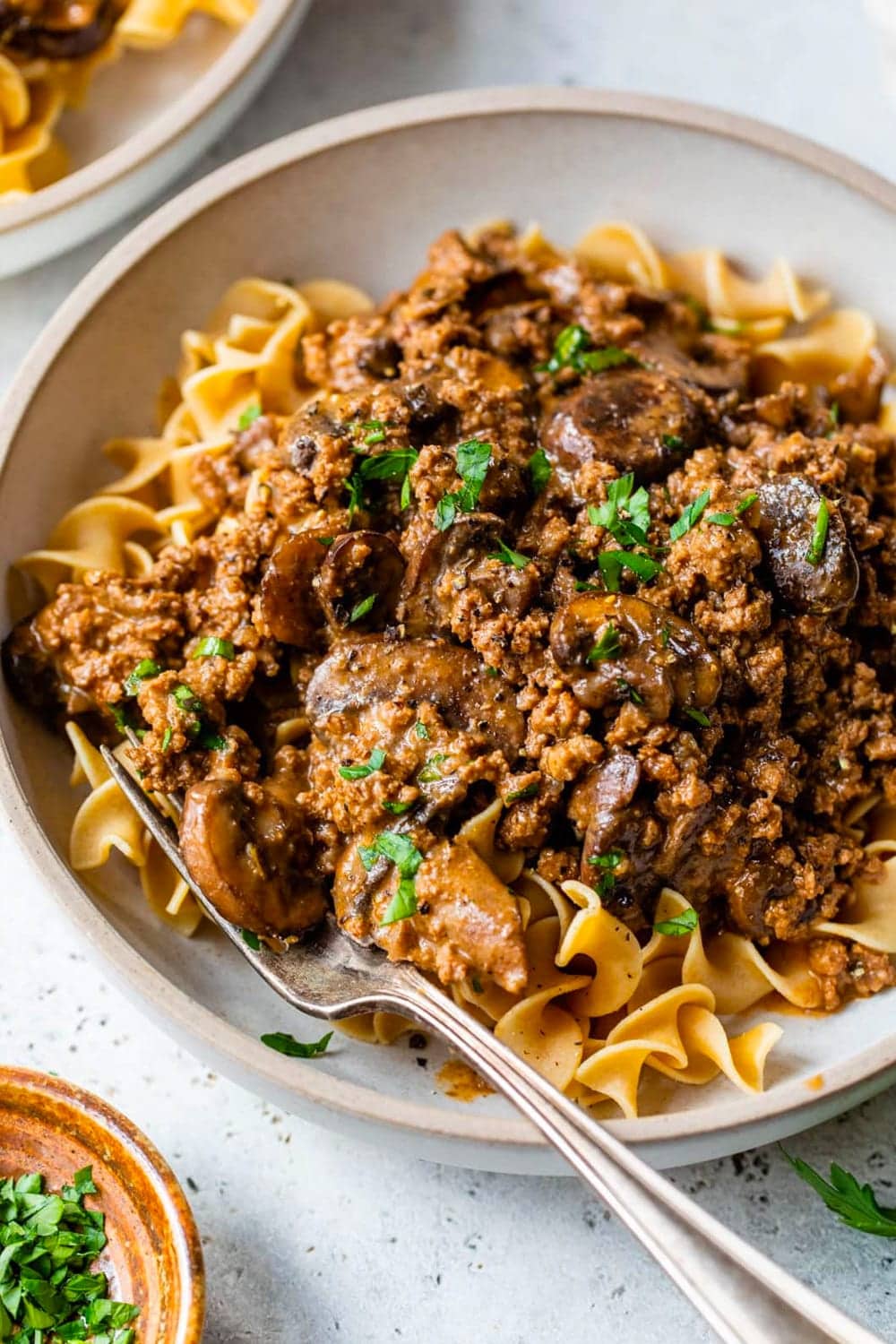 Ground Beef Stroganoff for meal prep