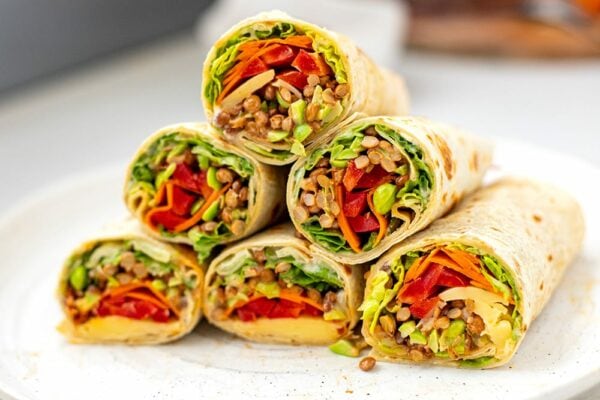 The BEST Veggie Wrap (High-Protein, Vegetarian)