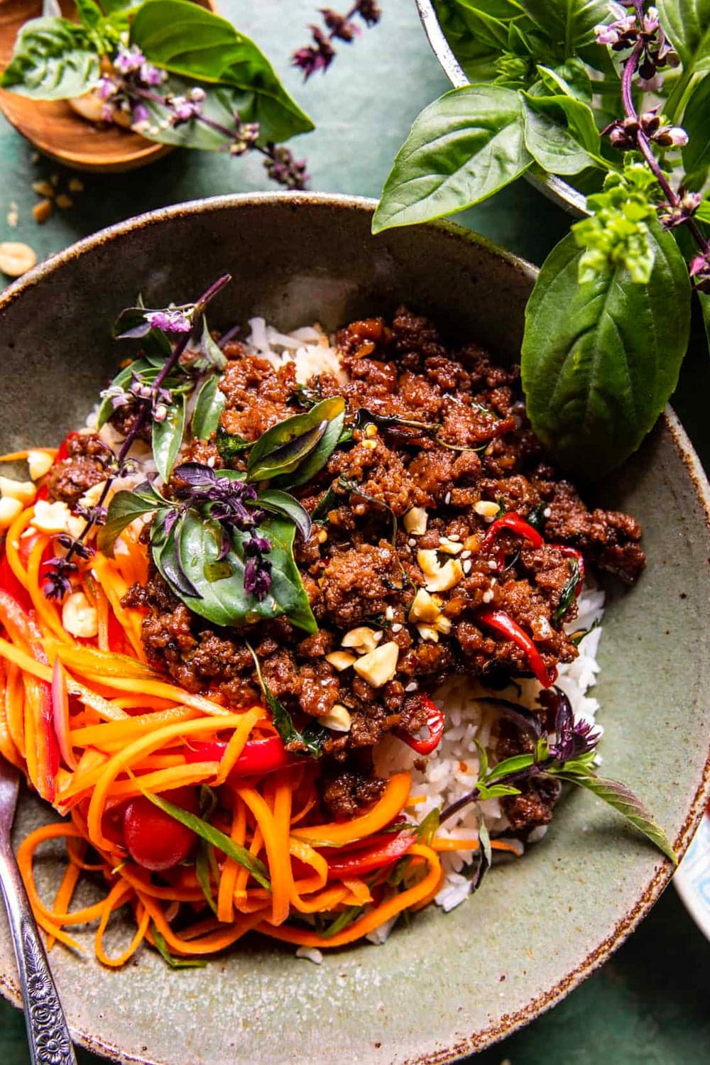 Thai Basil Beef Lemongrass Rice Bowls