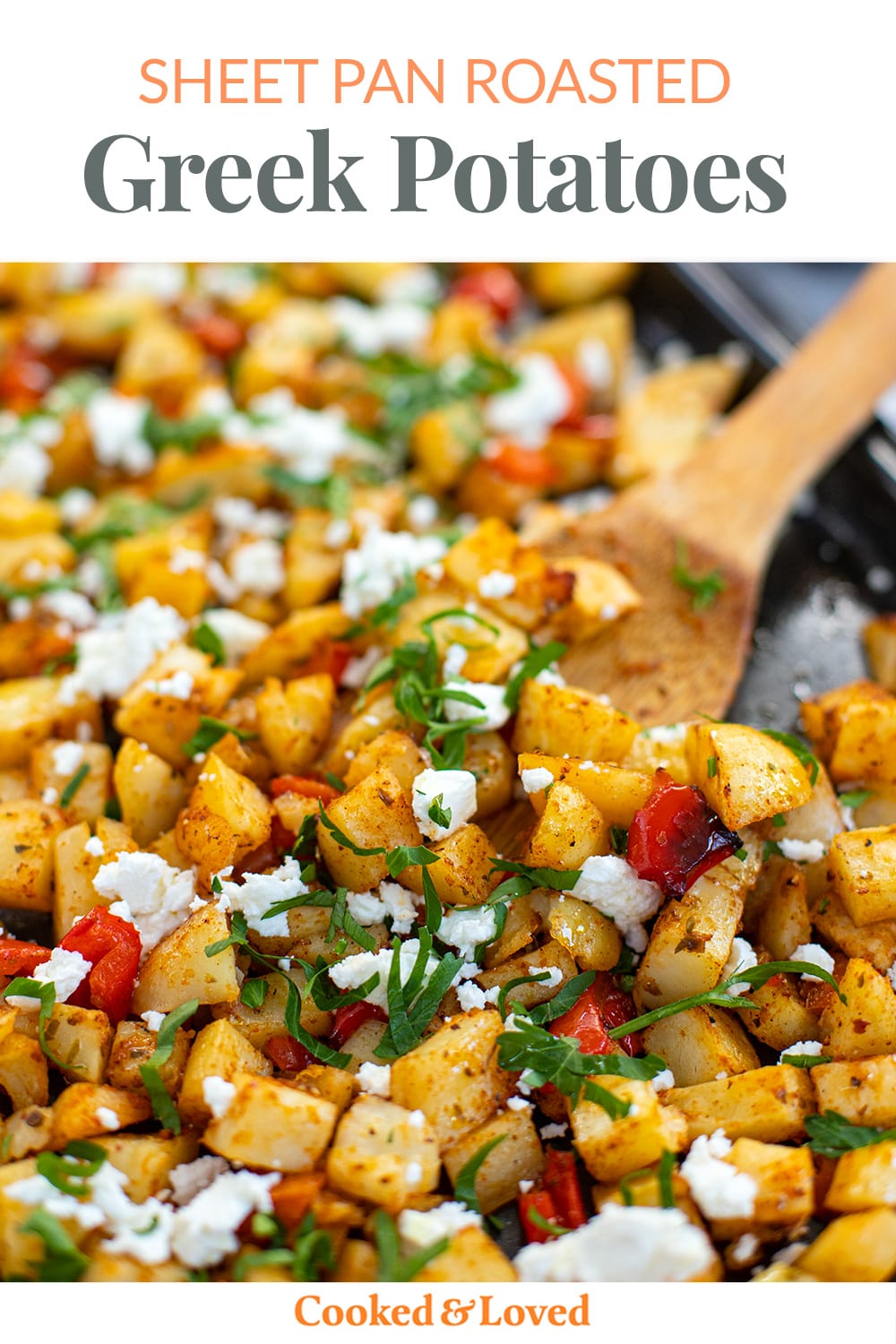 Greek Potatoes Roasted With Red Peppers & Feta