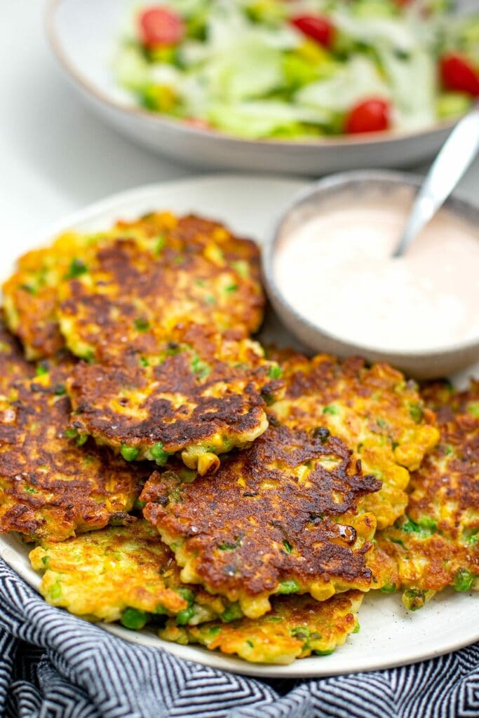 Pea Corn & Halloumi Fritters