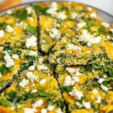 Spinach frittata with feta Spanakopita style