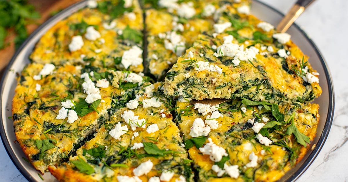 Spinach Frittata With Feta Cheese