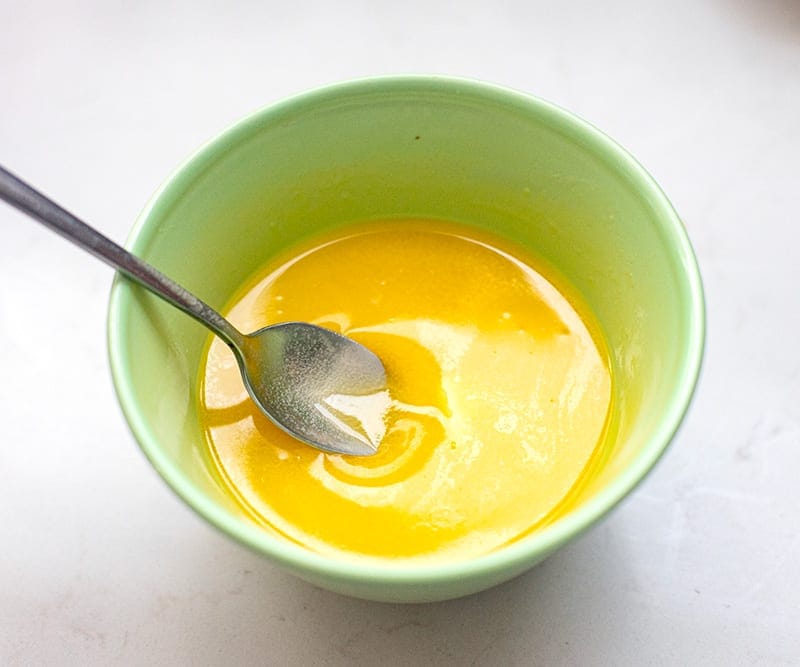 Melted butter for cake batter