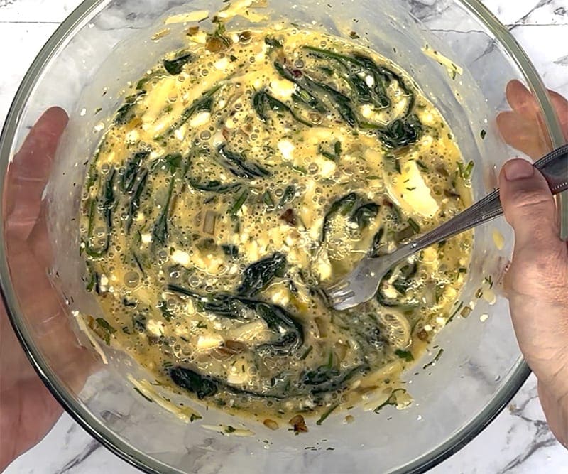 Whisk frittata mixture