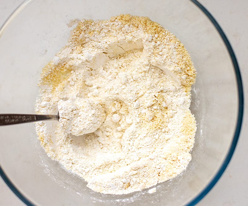 Mix dry ingredients in a large bowl