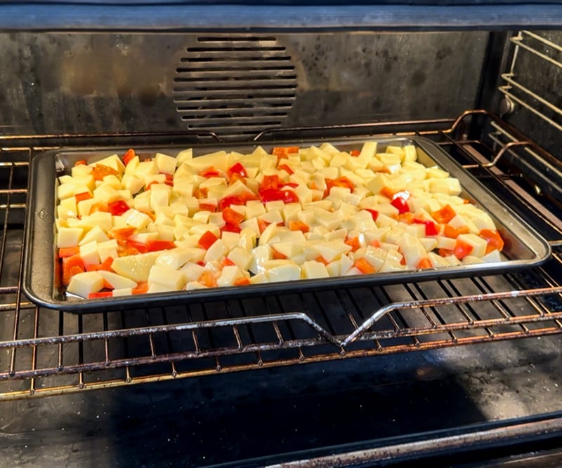 roasting potatoes in the oven