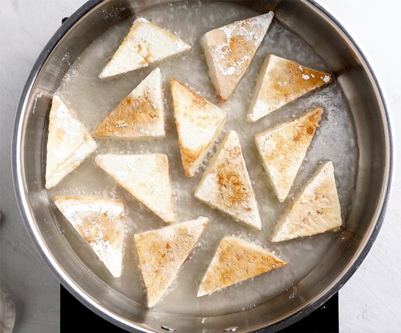 Pan frying tofu